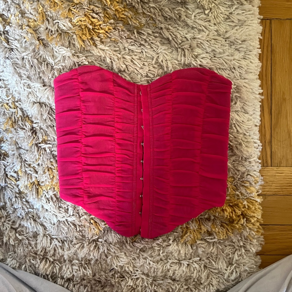 Hot Pink Corset Top Edit By Nine